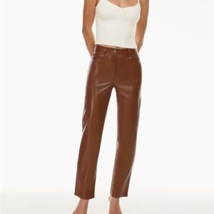 Wilfred Size 16 Melina Pants Brown Aritzia Faux Leather Bottoms